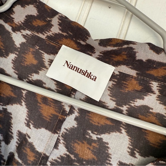 Nanushka Size XS Long Sleeve Ayse Deress in Crayon Ocelot - Picture 6 of 9